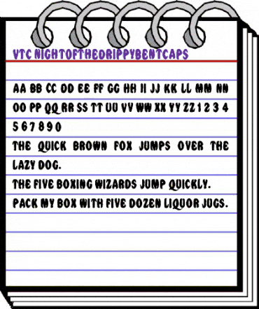 VTC NightOfTheDrippyBentCaps Regular animated font preview