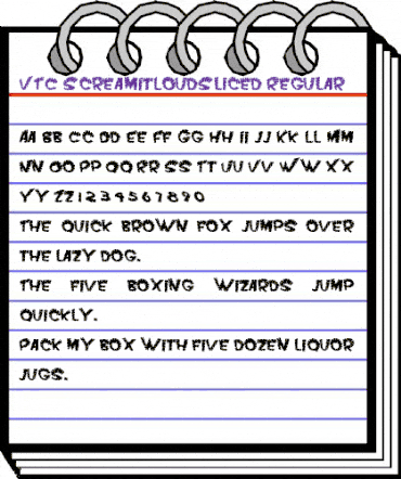 VTC ScreamItLoudSliced Regular animated font preview
