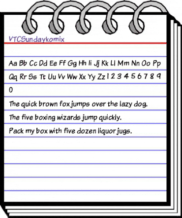 VTCSundaykomix Regular animated font preview VTCSundaykomix Regular animated font preview