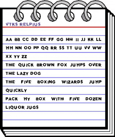 Vtks Relpius Regular animated font preview
