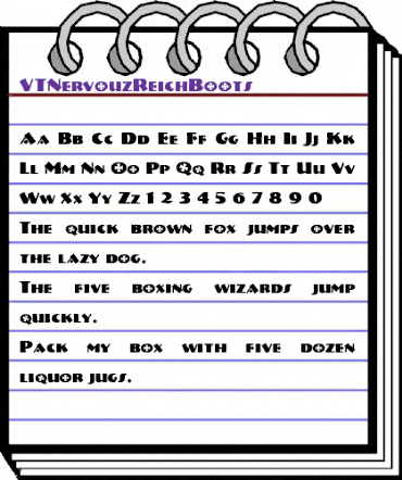 VTNervouzReichBoots Regular animated font preview