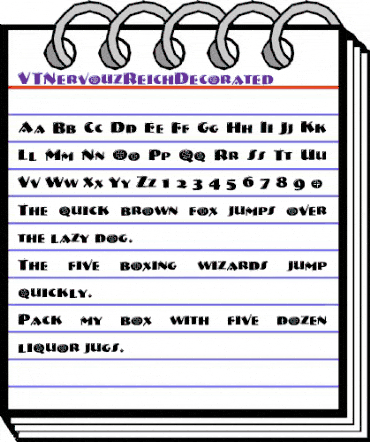 VTNervouzReichDecorated Regular animated font preview