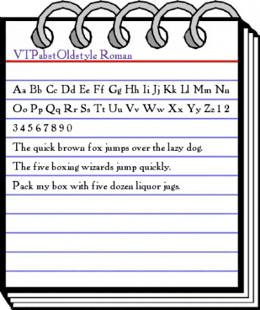 VTPabstOldstyle Roman animated font preview