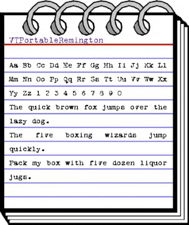 VTPortableRemington Regular animated font preview