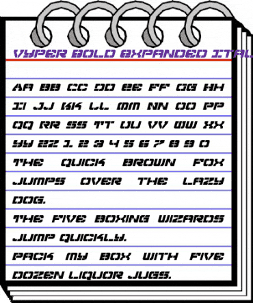 Vyper Bold Expanded Italic Bold Expanded Italic animated font preview Vyper Bold Expanded Italic Bold Expanded Italic animated font preview