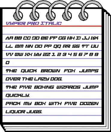 Vyper Pro Italic Italic animated font preview Vyper Pro Italic Italic animated font preview