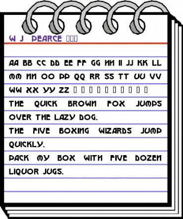 W.J. Pearce 213 Regular animated font preview