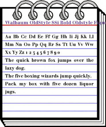 Walbaum OldStyle SSi Bold Oldstyle Figures animated font preview