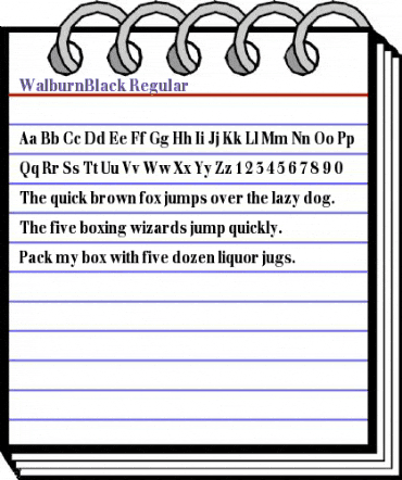 WalburnBlack Regular animated font preview WalburnBlack Regular animated font preview