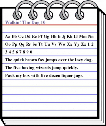 Walkin' The Dog 10 Regular animated font preview
