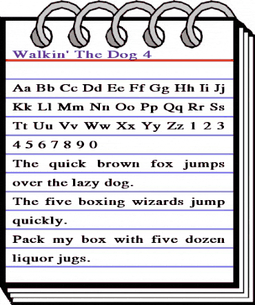 Walkin' The Dog 4 Bold animated font preview