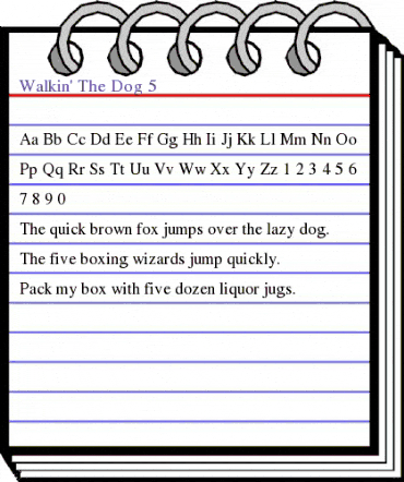 Walkin' The Dog 5 Regular Lite animated font preview