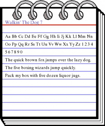 Walkin' The Dog 7 Regular animated font preview