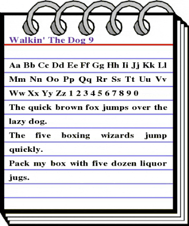 Walkin' The Dog 9 Regular animated font preview