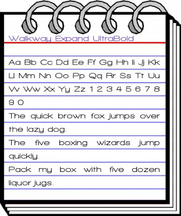 Walkway Expand UltraBold Regular animated font preview