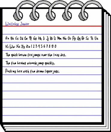 Wallabys Junior Regular animated font preview