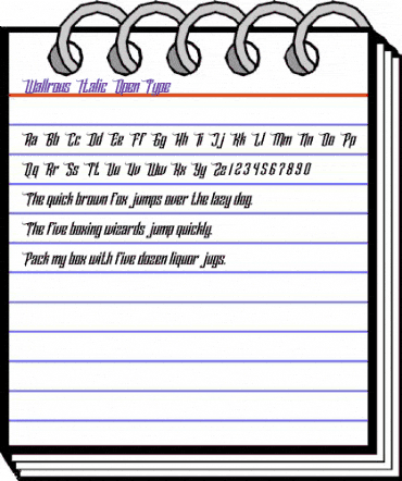 Wallrous Italic Regular animated font preview Wallrous Italic Regular animated font preview