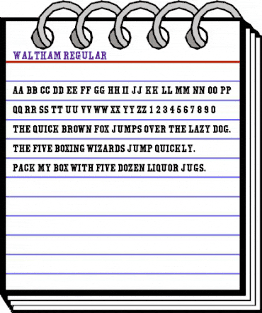 Waltham Regular animated font preview