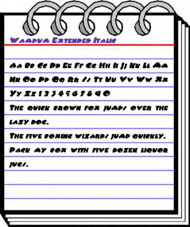 WampumExtended Italic animated font preview WampumExtended Italic animated font preview