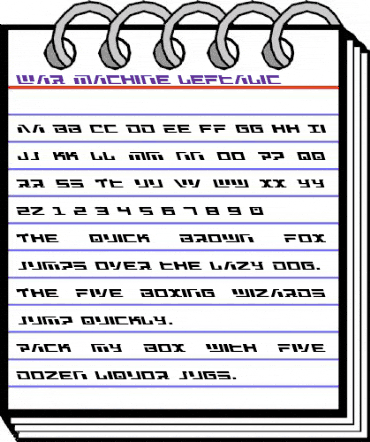 War Machine Leftalic Italic animated font preview
