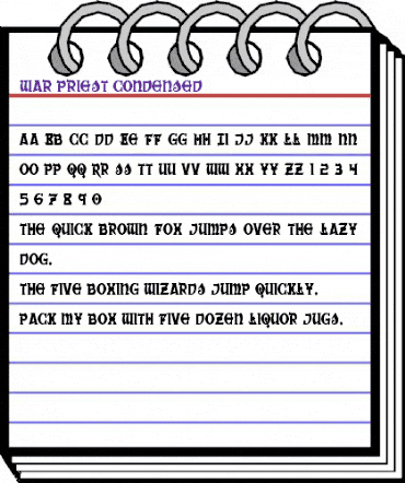 War Priest Condensed Condensed animated font preview War Priest Condensed Condensed animated font preview