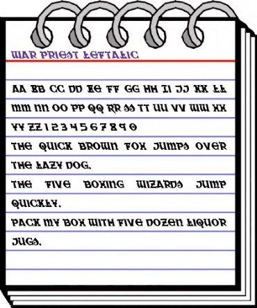 War Priest Leftalic Italic animated font preview War Priest Leftalic Italic animated font preview