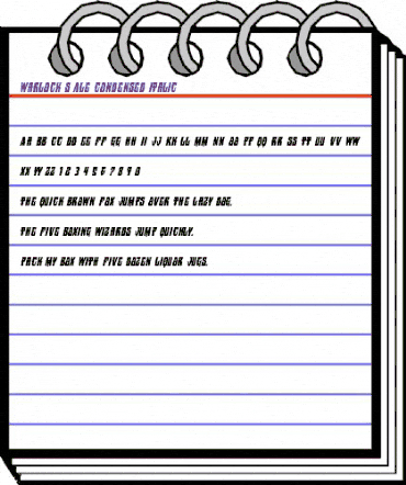 Warlock's Ale Condensed Italic Condensed Italic animated font preview Warlock's Ale Condensed Italic Condensed Italic animated font preview