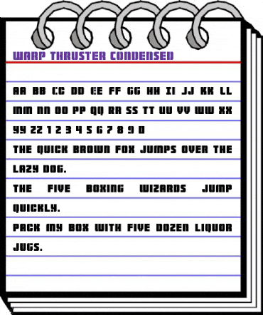 Warp Thruster Condensed Condensed animated font preview Warp Thruster Condensed Condensed animated font preview
