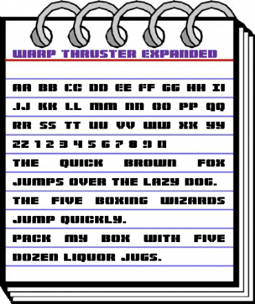 Warp Thruster Expanded Expanded animated font preview Warp Thruster Expanded Expanded animated font preview