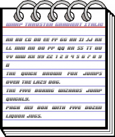 Warp Thruster Gradient Italic Italic animated font preview