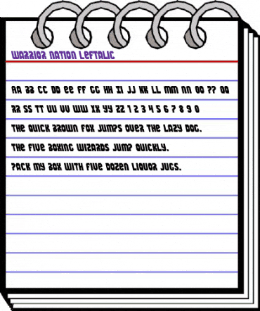 Warrior Nation Leftalic Italic animated font preview Warrior Nation Leftalic Italic animated font preview