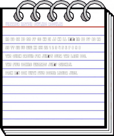 Warrior Nation Outline Regular animated font preview