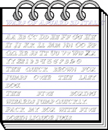 Wars of Asgard 3D Italic Italic animated font preview Wars of Asgard 3D Italic Italic animated font preview