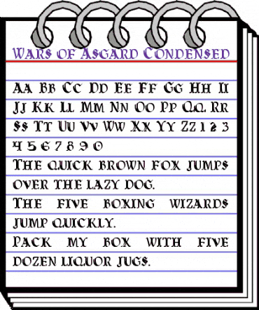 Wars of Asgard Condensed Condensed animated font preview Wars of Asgard Condensed Condensed animated font preview