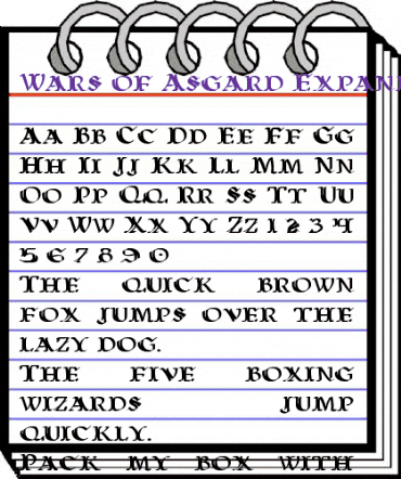 Wars of Asgard Expanded Expanded animated font preview