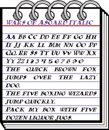 Wars of Asgard Italic Italic animated font preview Wars of Asgard Italic Italic animated font preview