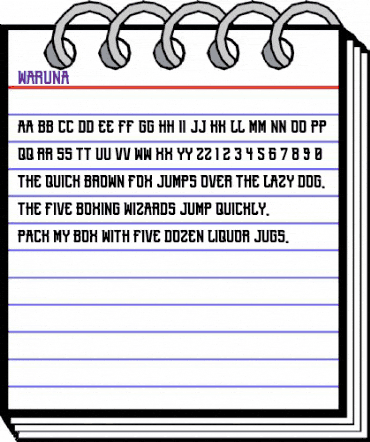 Waruna Regular animated font preview Waruna Regular animated font preview