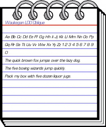 Waukegan LDO Oblique animated font preview Waukegan LDO Oblique animated font preview