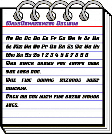 WavyOrnamental Oblique animated font preview