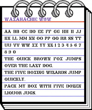 Waxahachie WBW Regular animated font preview