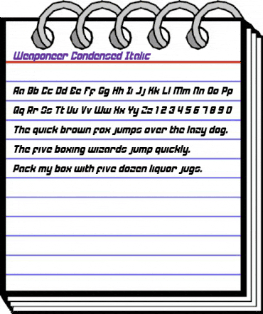 Weaponeer Condensed Italic Condensed Italic animated font preview Weaponeer Condensed Italic Condensed Italic animated font preview