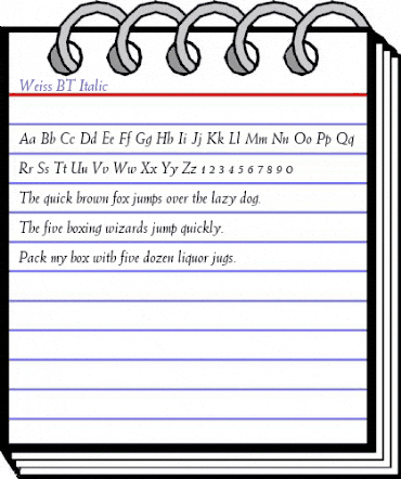 Weiss BT Italic animated font preview Weiss BT Italic animated font preview