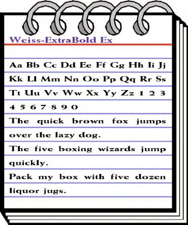 Weiss-ExtraBold Ex Regular animated font preview