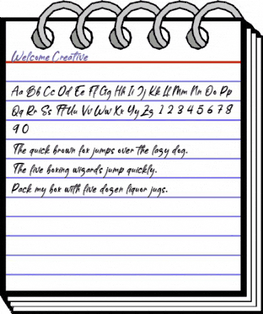 Welcome Creative Regular animated font preview