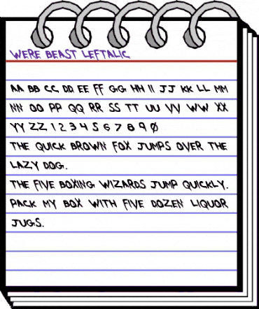 Were-Beast Leftalic Leftalic animated font preview Were-Beast Leftalic Leftalic animated font preview