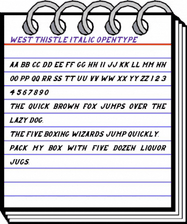 West Thistle Italic Regular animated font preview West Thistle Italic Regular animated font preview