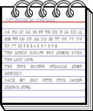 Wetworks 3D Regular animated font preview