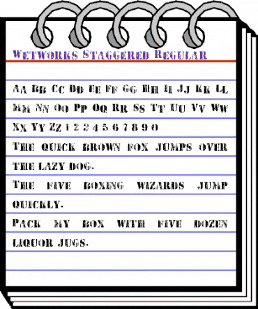 Wetworks Staggered Regular animated font preview