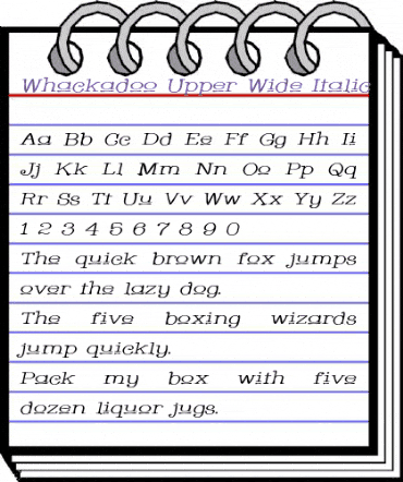 Whackadoo Upper Wide Italic animated font preview Whackadoo Upper Wide Italic animated font preview
