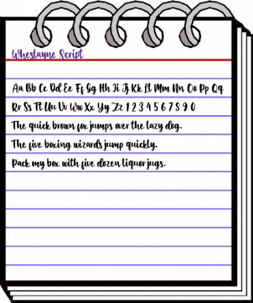 Wheslayne Script Regular animated font preview